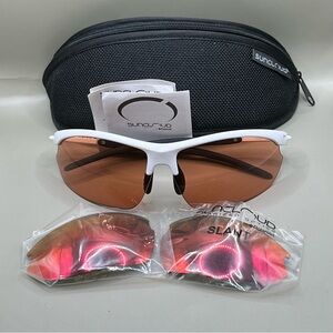 SUNCLOUD Slant White 72mm Polarized Wrap Sunglasses By Smith Optics